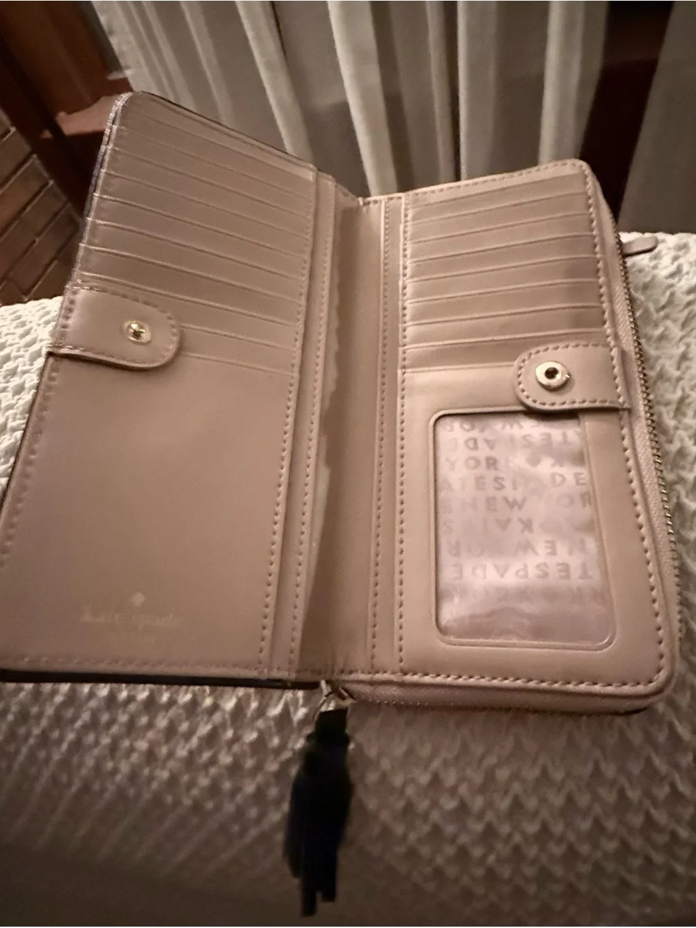 kate spade ♠️ Pebbled Leather Zip Wallet